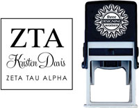 Three Designing Women - Custom Self-Inking Stamp #CS-8003 (Zeta Tau Alpha Sorority)