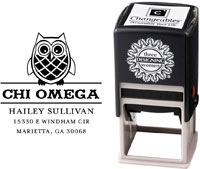 Three Designing Women - Custom Self-Inking Stamp #CS-8004 (Chi Omega Sorority)