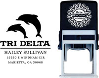 Three Designing Women - Custom Self-Inking Stamp #CS-8004 (Delta Delta Delta Sorority)