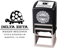Three Designing Women - Custom Self-Inking Stamp #CS-8004 (Delta Zeta Sorority)