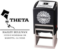 Three Designing Women - Custom Self-Inking Stamp #CS-8004 (Kappa Alpha Theta Sorority)