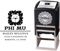 Three Designing Women - Custom Self-Inking Stamp #CS-8004 (Phi Mu Sorority)