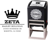 Three Designing Women - Custom Self-Inking Stamp #CS-8004 (Zeta Tau Alpha Sorority)