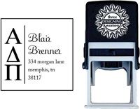 Three Designing Women - Custom Self-Inking Stamp #CS-8005 (Alpha Delta Pi Sorority)