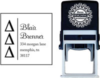 Three Designing Women - Custom Self-Inking Stamp #CS-8005 (Delta Delta Delta Sorority)