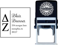 Three Designing Women - Custom Self-Inking Stamp #CS-8005 (Delta Zeta Sorority)