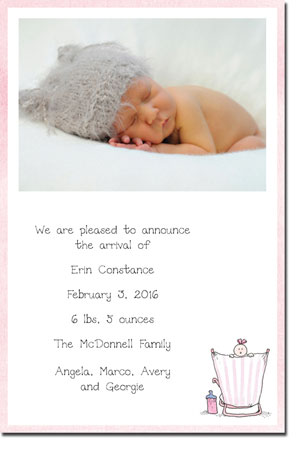 Blue Mug Designs Birth Announcements - Beach Girl Photo Blue Mug Designs Birth Announcements - Beach Girl Photo