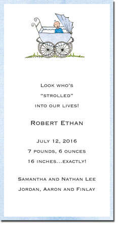Blue Mug Designs Birth Announcements - Boy Carriage Blue Mug Designs Birth Announcements - Boy Carriage