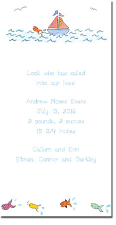 Blue Mug Designs Birth Announcements - Sailboat Blue Mug Designs Birth Announcements - Sailboat