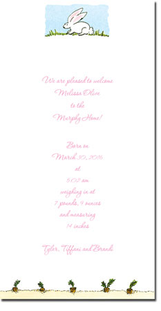 Blue Mug Designs Birth Announcements - Baby Bunny Blue Mug Designs Birth Announcements - Baby Bunny