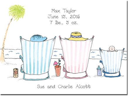 Blue Mug Designs Birth Announcements - Boy On The Beach Blue Mug Designs Birth Announcements - Boy On The Beach