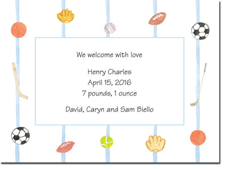 Blue Mug Designs Birth Announcements - Sports Fanatic Blue Mug Designs Birth Announcements - Sports Fanatic