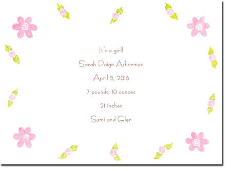 Blue Mug Designs Birth Announcements - Pink And Lime Floral Blue Mug Designs Birth Announcements - Pink And Lime Floral