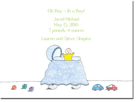 Blue Mug Designs Birth Announcements - Boy Bassinet Blue Mug Designs Birth Announcements - Boy Bassinet