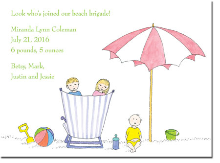 Blue Mug Designs Birth Announcements - Kid Trio At beach Blue Mug Designs Birth Announcements - Kid Trio At beach