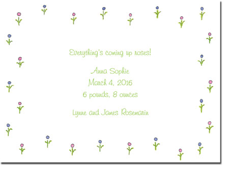 Blue Mug Designs Birth Announcements - Tiny Florals Blue Mug Designs Birth Announcements - Tiny Florals