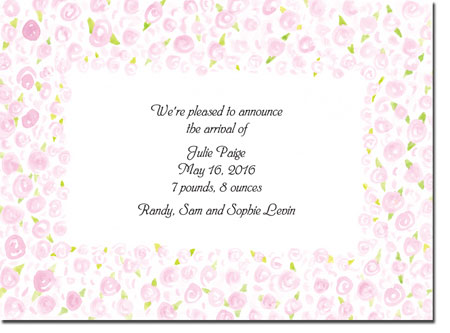 Blue Mug Designs Birth Announcements - Pretty In Pink Floral Blue Mug Designs Birth Announcements - Pretty In Pink Floral