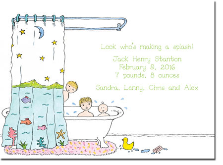 Blue Mug Designs Birth Announcements - Tub Trio Blue Mug Designs Birth Announcements - Tub Trio