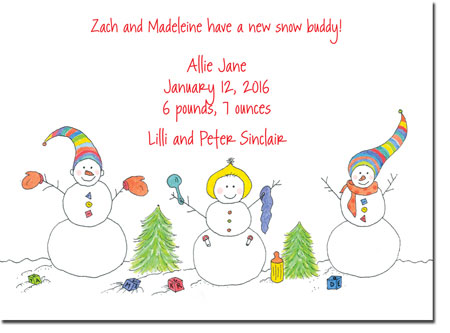Blue Mug Designs Birth Announcements - Snow Family Blue Mug Designs Birth Announcements - Snow Family