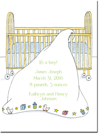 Blue Mug Designs Birth Announcements - Boy Cradle Blue Mug Designs Birth Announcements - Boy Cradle