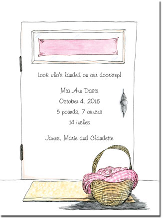 Blue Mug Designs Birth Announcements - Girl Front Door Blue Mug Designs Birth Announcements - Girl Front Door
