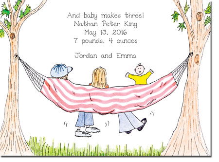 Blue Mug Designs Birth Announcements - Boy Hammock Blue Mug Designs Birth Announcements - Boy Hammock