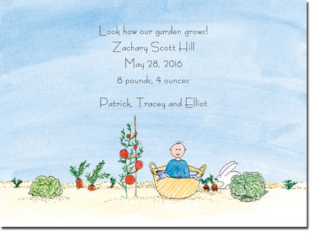 Blue Mug Designs Birth Announcements - Boy In The Garden Blue Mug Designs Birth Announcements - Boy In The Garden