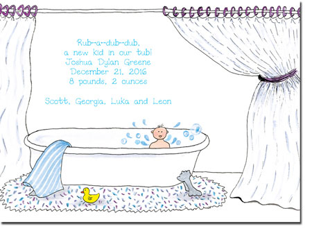 Blue Mug Designs Birth Announcements - Boy Tubbie Blue Mug Designs Birth Announcements - Boy Tubbie