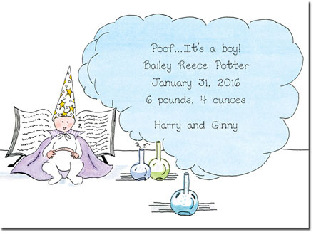 Blue Mug Designs Birth Announcements - Magician Blue Mug Designs Birth Announcements - Magician