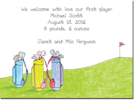 Blue Mug Designs Birth Announcements - Baby Boy Golf Family Blue Mug Designs Birth Announcements - Baby Boy Golf Family