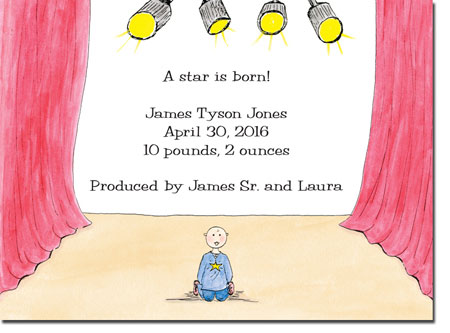 Blue Mug Designs Birth Announcements - Stage Girl Blue Mug Designs Birth Announcements - Stage Girl