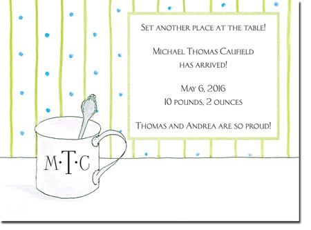 Blue Mug Designs Birth Announcements - Steling Cup Blue Mug Designs Birth Announcements - Steling Cup