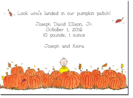 Blue Mug Designs Birth Announcements - Boy Pumpkin Patch Blue Mug Designs Birth Announcements - Boy Pumpkin Patch