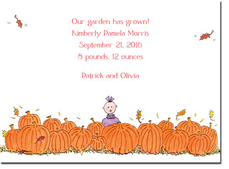 Blue Mug Designs Birth Announcements - Girl Pumpkin Patch Blue Mug Designs Birth Announcements - Girl Pumpkin Patch