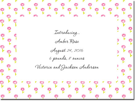 Blue Mug Designs Birth Announcements - Rose Border Blue Mug Designs Birth Announcements - Rose Border