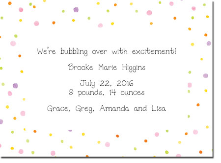 Blue Mug Designs Birth Announcements - Pretty Bubbles Blue Mug Designs Birth Announcements - Pretty Bubbles