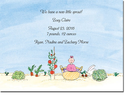 Blue Mug Designs Birth Announcements - Girl In The Garden Blue Mug Designs Birth Announcements - Girl In The Garden