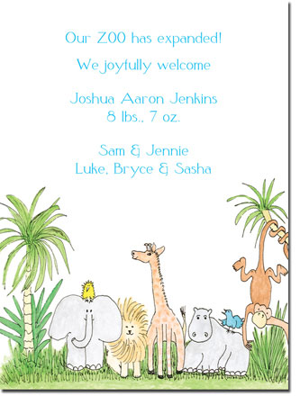 Blue Mug Designs Birth Announcements - Zoo Blue Mug Designs Birth Announcements - Zoo