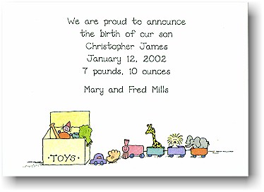 Blue Mug Designs Birth Announcement - Party Animals Blue Mug Designs Birth Announcement - Party Animals