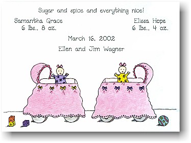 Blue Mug Designs Birth Announcement - Sugar and Spice Blue Mug Designs Birth Announcement - Sugar and Spice