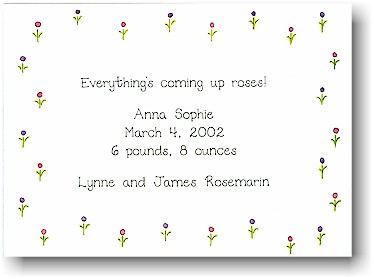 Blue Mug Designs Birth Announcement - Forget-Me-Nots Blue Mug Designs Birth Announcement - Forget-Me-Nots
