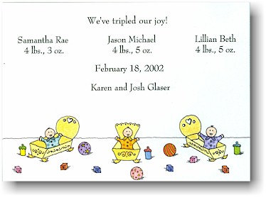 Blue Mug Designs Birth Announcement - Three is a Charmer Blue Mug Designs Birth Announcement - Three is a Charmer