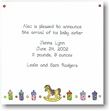 Blue Mug Designs Birth Announcement - Rocking Horse Blue Mug Designs Birth Announcement - Rocking Horse
