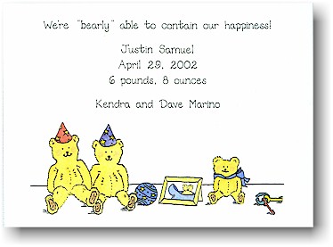 Blue Mug Designs Birth Announcement - Baby Bear Blue Blue Mug Designs Birth Announcement - Baby Bear Blue