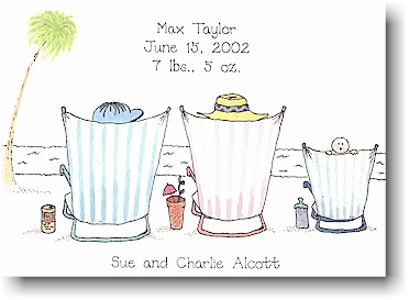 Blue Mug Designs Birth Announcement - Beach Baby Blue Blue Mug Designs Birth Announcement - Beach Baby Blue