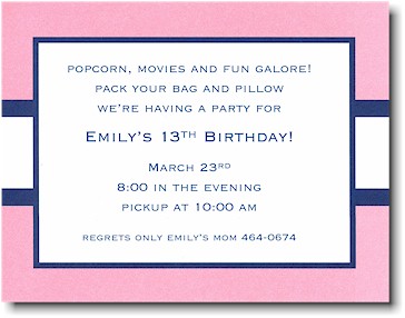 Boatman Geller - Light Pink & Navy Stripe Birth Announcements/Invitations