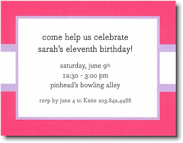 Boatman Geller - Hot Pink & Lavender Stripe Birth Announcements/Invitations