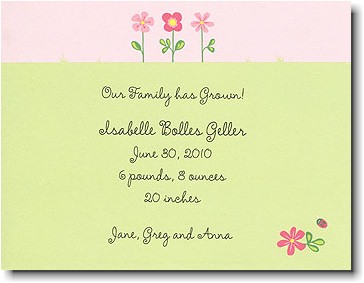 Boatman Geller - Garden Birth Announcements/Invitations