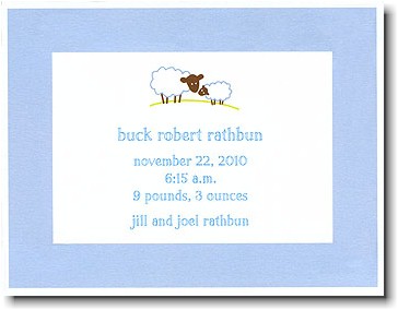 Boatman Geller - Light Blue Baby Lamb Birth Announcements