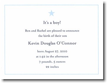 Boatman Geller - Tiny Blue Star Birth Announcements/Invitations Boatman Geller - Tiny Blue Star Birth Announcements/Invitations